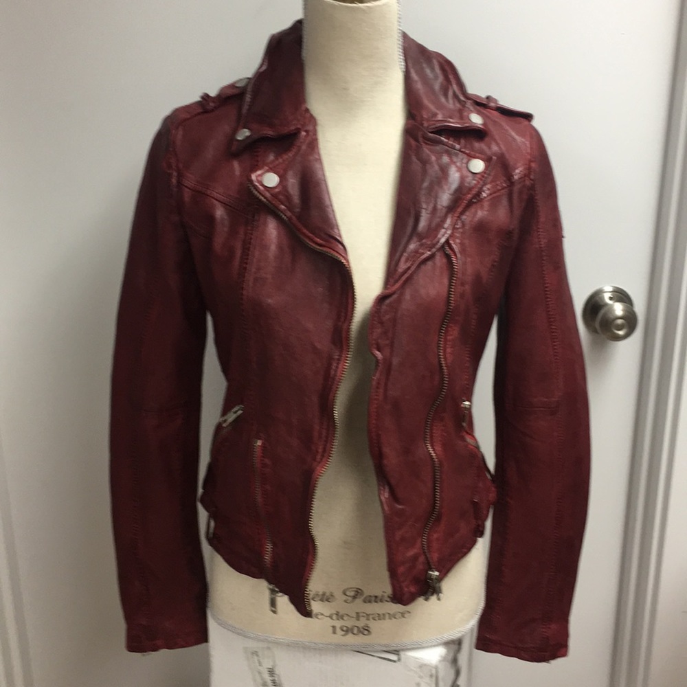 Mauritius Wild Leather Jacket Ox Red
